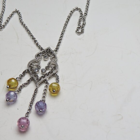 *925 Sterling Silver Diamond Necklace - Picture 3 of 3